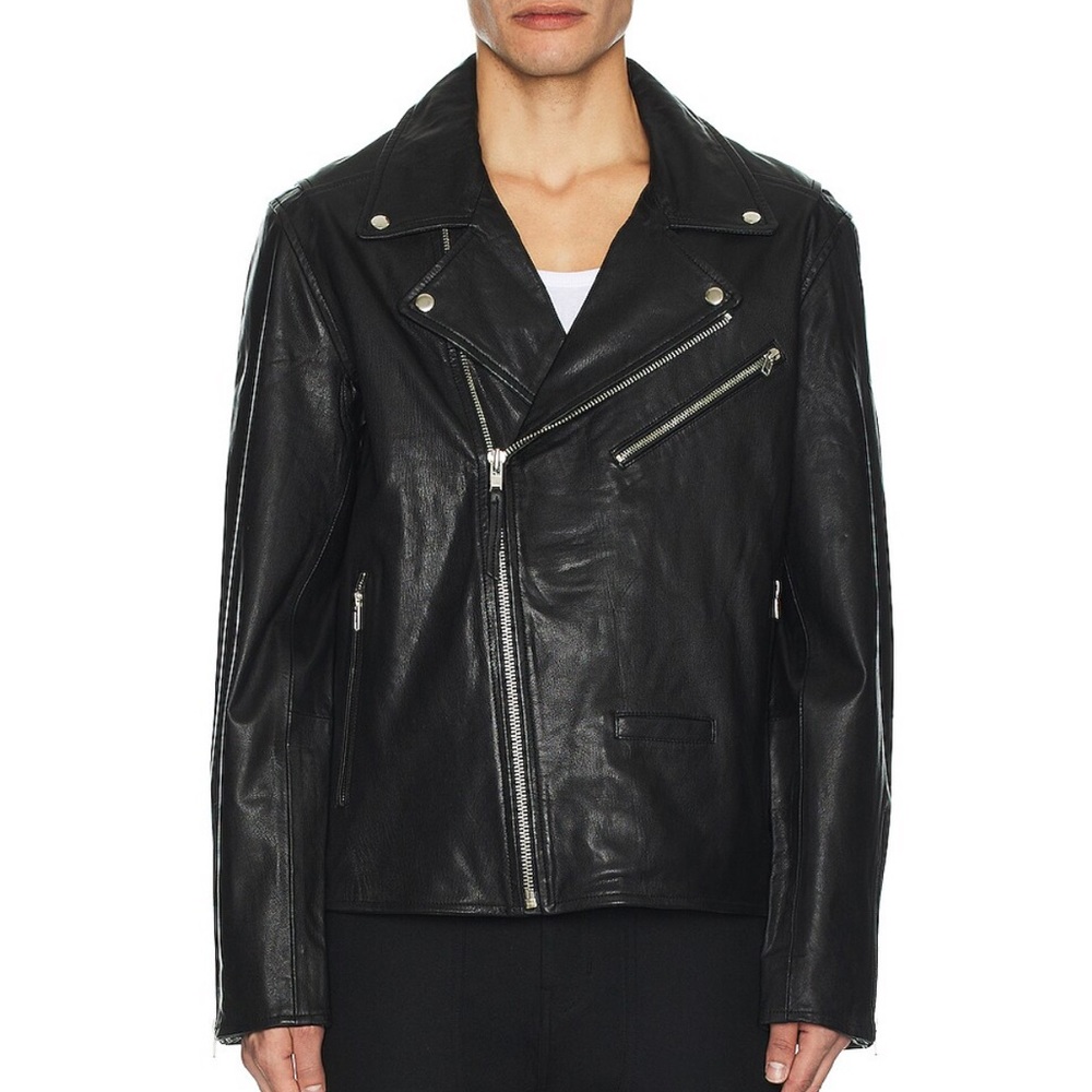 NWT MENS MEDIUM BLANKNYC GOAT LEATHER MOTO JACKET